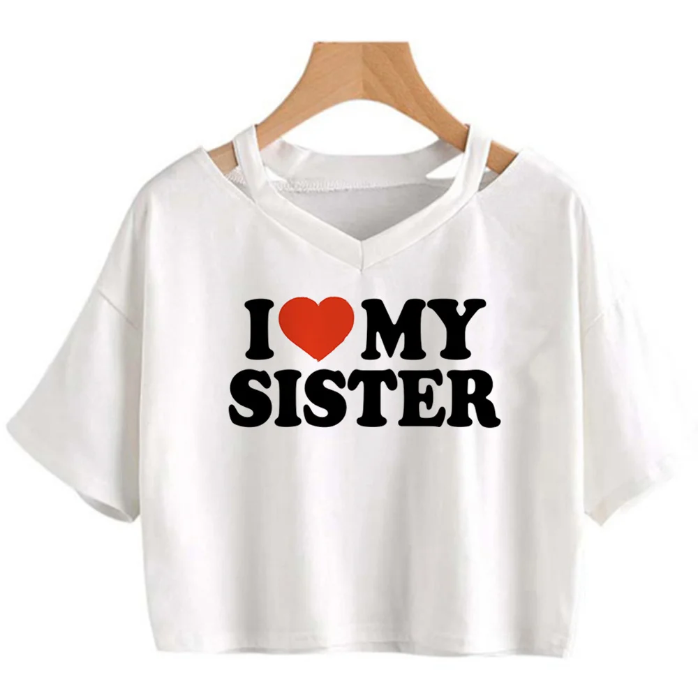 

Женская футболка-топ с принтом «I Love My Sister»