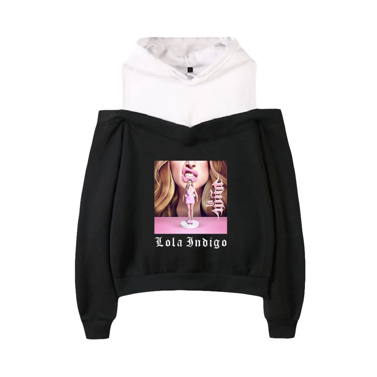 

Lola Indigo Merch Hoodie Women Kawaii Sexy Off Shoulder Hoodies Sweatshirt Autumn Pullovers Y2k Streetwear Popular Girl Clothes