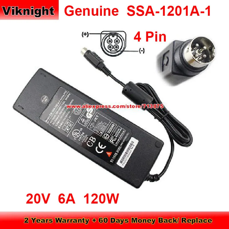 

Genuine 120W Charger 20V 6A Ac Adapter for Seasonic SSA-1201A-1 with 4 Pin Plug Tip Power Supply