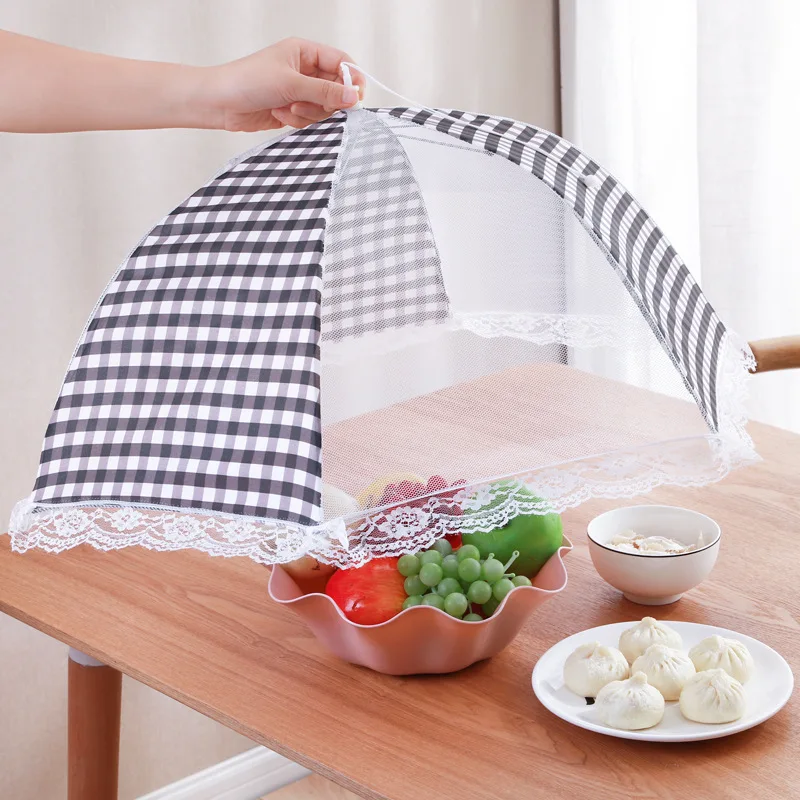 

Folding Food Covers Umbrella Mesh Breathable Anti-Mosquito Meal Vegetable Fruit Cover Protect Food Tent Dome Net Kitchen Gadgets
