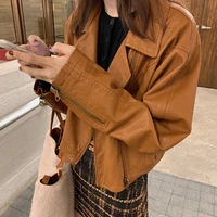 women handsome short jacket autumn winter new loose lean fashion locomotive foreign plush thick student