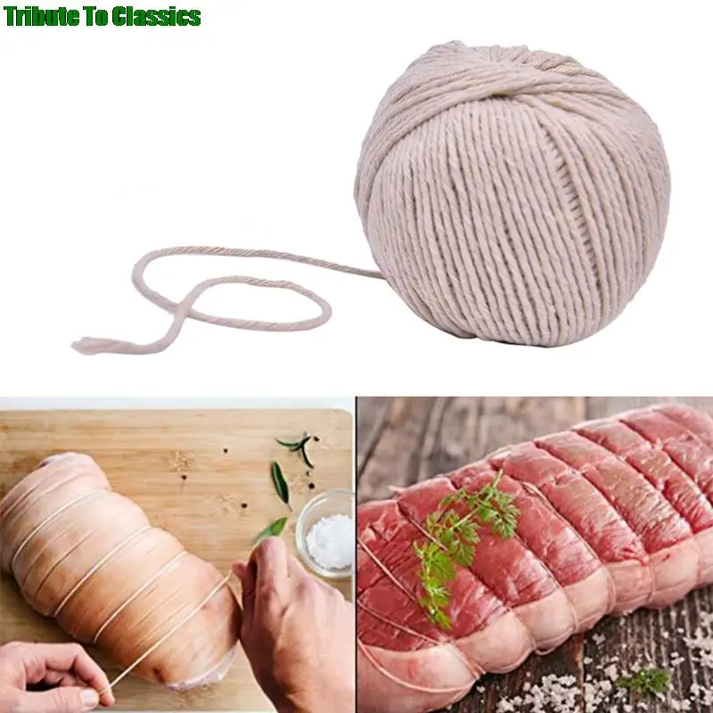 

1 Roll 75m Cooking Tools Butcher's Cotton Twine Meat Prep Trussing Turkey Barbecue Strings Meat Sausage Tie Rope Cord