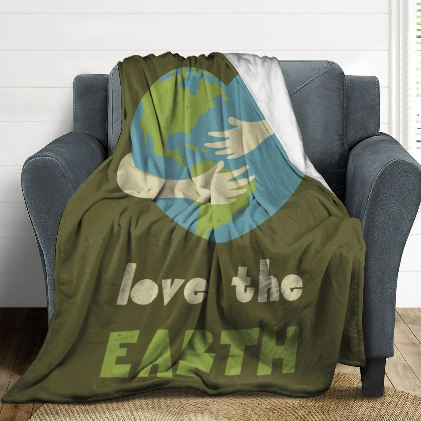 

Love Earth Blanket Lightweight Soft Air Condition Blankets for Living Room Office Lunch break blanket Couch/Sofa/Bed Throws