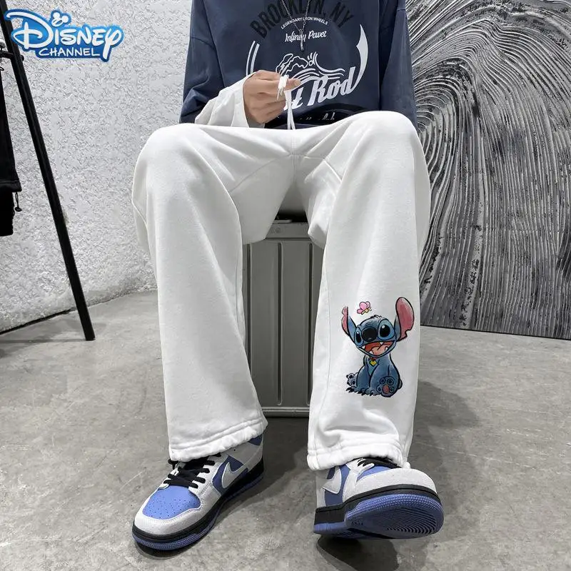 Stitch Kawaii Trousers Cartoon Uniforms Pants Ins Bound Feet Hiphop Sport Basketball Casual Clothes Girl Boyfriend Birthday Gift
