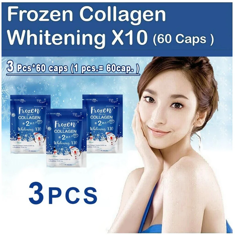 

300 шт. замороженный Коллаген против морщин, укрепляющий отбеливающий кожу лица X10, младший Осветляющий кожу, против кожных пятен, веснушек от...