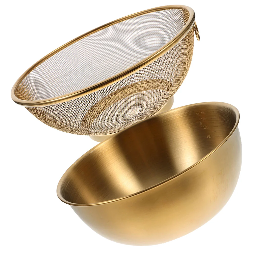 

Filter Basket Mesh Strainer Drainer Household Kitchen Fruits Washing Mixing Bowls
