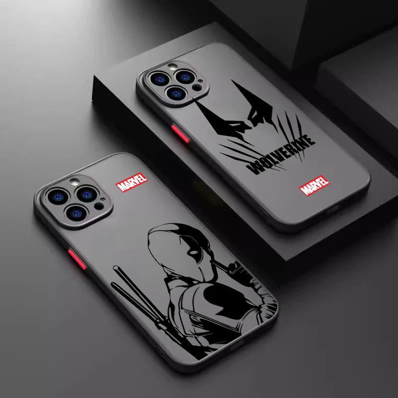 Marvel Росомаха Дэдпул крутой матовый полупрозрачный для Apple iPhone 15 14 13 12 11 XS XR X 8 7 SE Pro