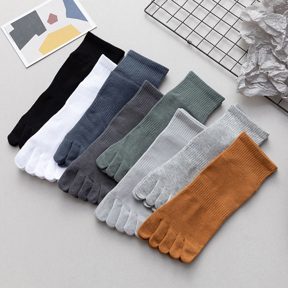 

Летние мужские носки с пятью пальцами, хлопковые модные носки с пальцами, дышащие Нескользящие мужские носки до щиколотки