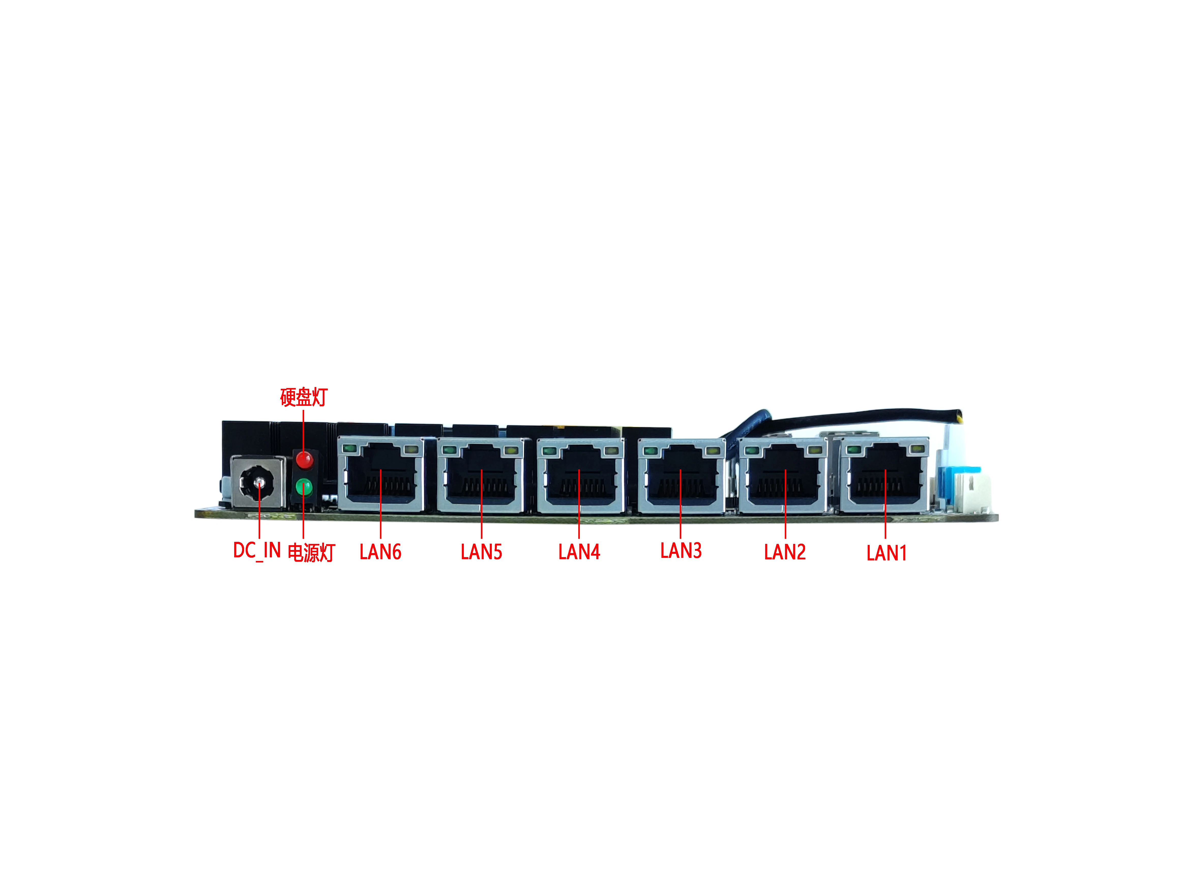 Фото Тонкая безвентиляторная материнская плата Mini ITX с 6 LAN портами (6*1GbE), 4 USB, поддержкой Mini-PCIE, Wi-Fi и 4G/3G для серверов или фаерволлов №3