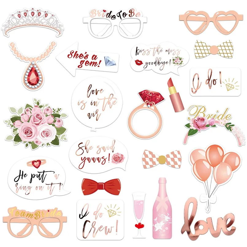 

Pink Stickers Bride To Be Party Photo Booth Wedding Birthday Decoration Party Bridal Shower Night Party Game Decor Accessories