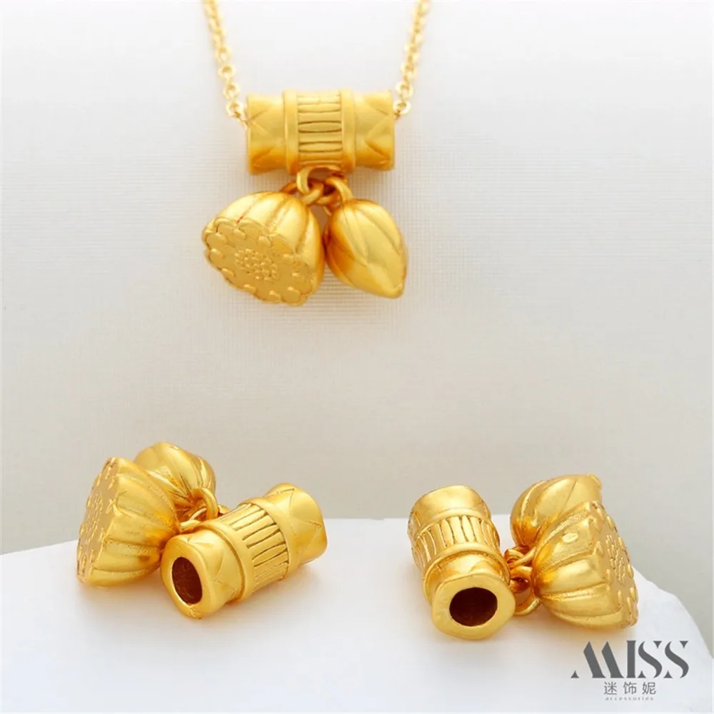 18-каратное позолоченное матовое золото два мира Лотос Понг сердце лотоса бочонок