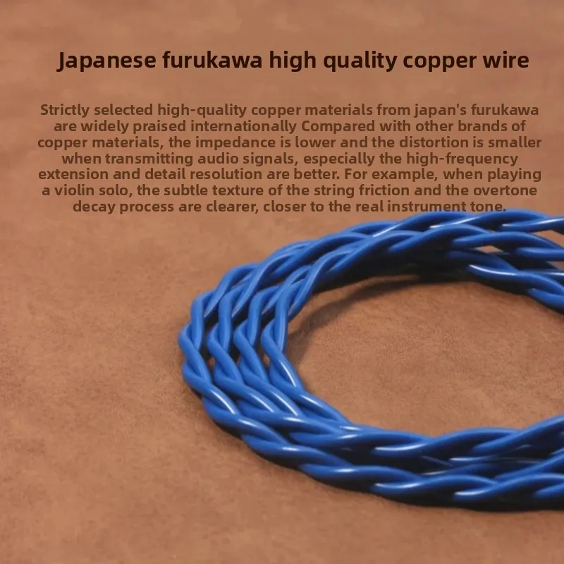 Фото FiftyStrings Whisper 22awg японский Furukawa бескислородная медь 0,78 Mmcx оплетка коаксиальный экранирующий кабель для обновления наушников №3