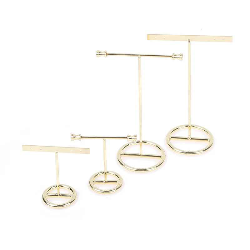 

1PCS Golden Earrings Display Stand Gold Earrings Display Rack T-Shape Earrings Showcase Holder