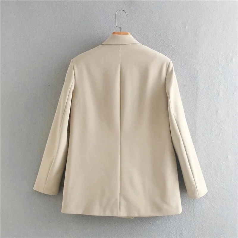Solid Colors Double Breasted Commute Office Blazer New Autumn Winter All-Match Coats 2 Colors Simple Casual Blazer 2023 Women