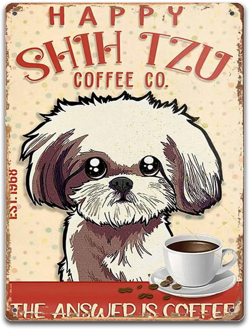 Подарочный постер для любителей Shih Tzu/Rottweller Постер счастливой кофейной компании