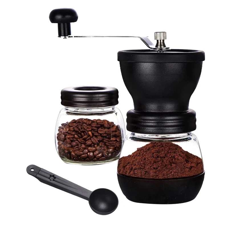 

Ручная кофемолка с керамическим заусенцем, ручная кофемолка мельница с мерной ложкой для капельного кофе, эспрессо