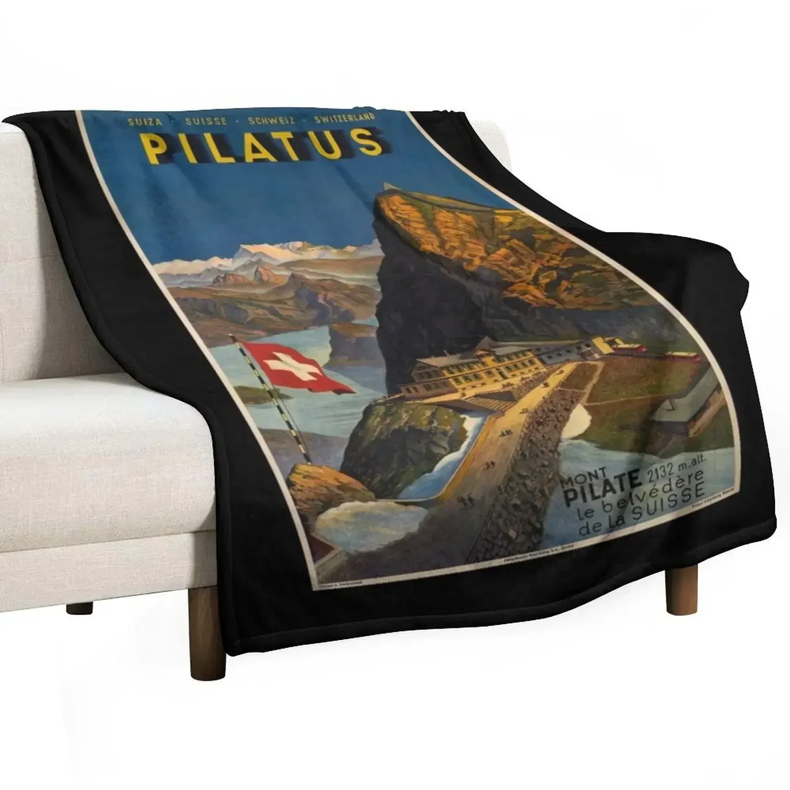 Винтажный туристический плакат Pilatus большое одеяло из меха свободные одеяла на