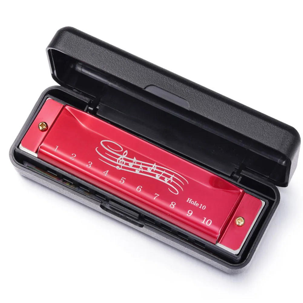 

10 Holes Key Of C Blues Harmonica Mouth Organ Musical Instruments Key Of C Black With Box Beginners Educational Toys Gifts