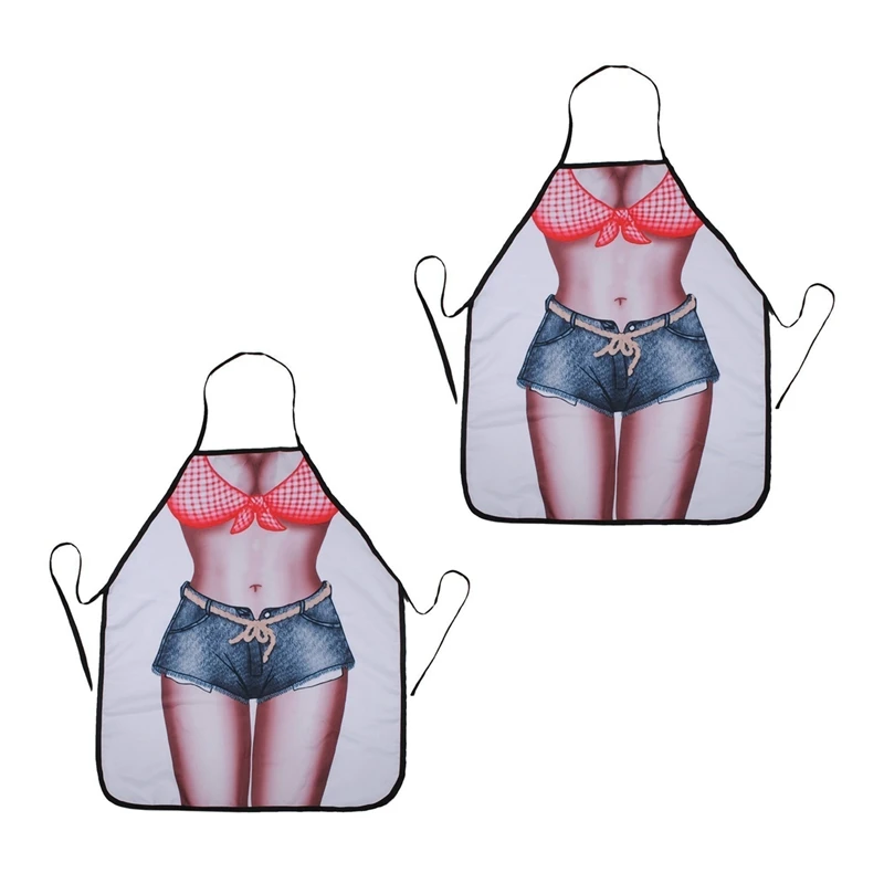 

2X Bikini & Shorts Sexy Kitchen Apron Funny Creative Cooking Aprons For Women Ladies Girlfriend Christmas Gifts