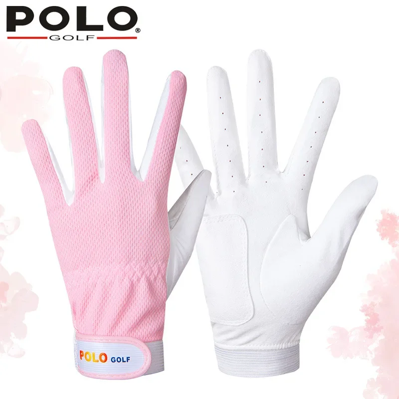 Женские перчатки для гольфа в Корейском стиле 2 пары Нескользящие дышащие