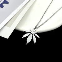 premium maple leaf pendant necklace for women men stainless steel jewelry personality fashion trend goldsilver necklace present