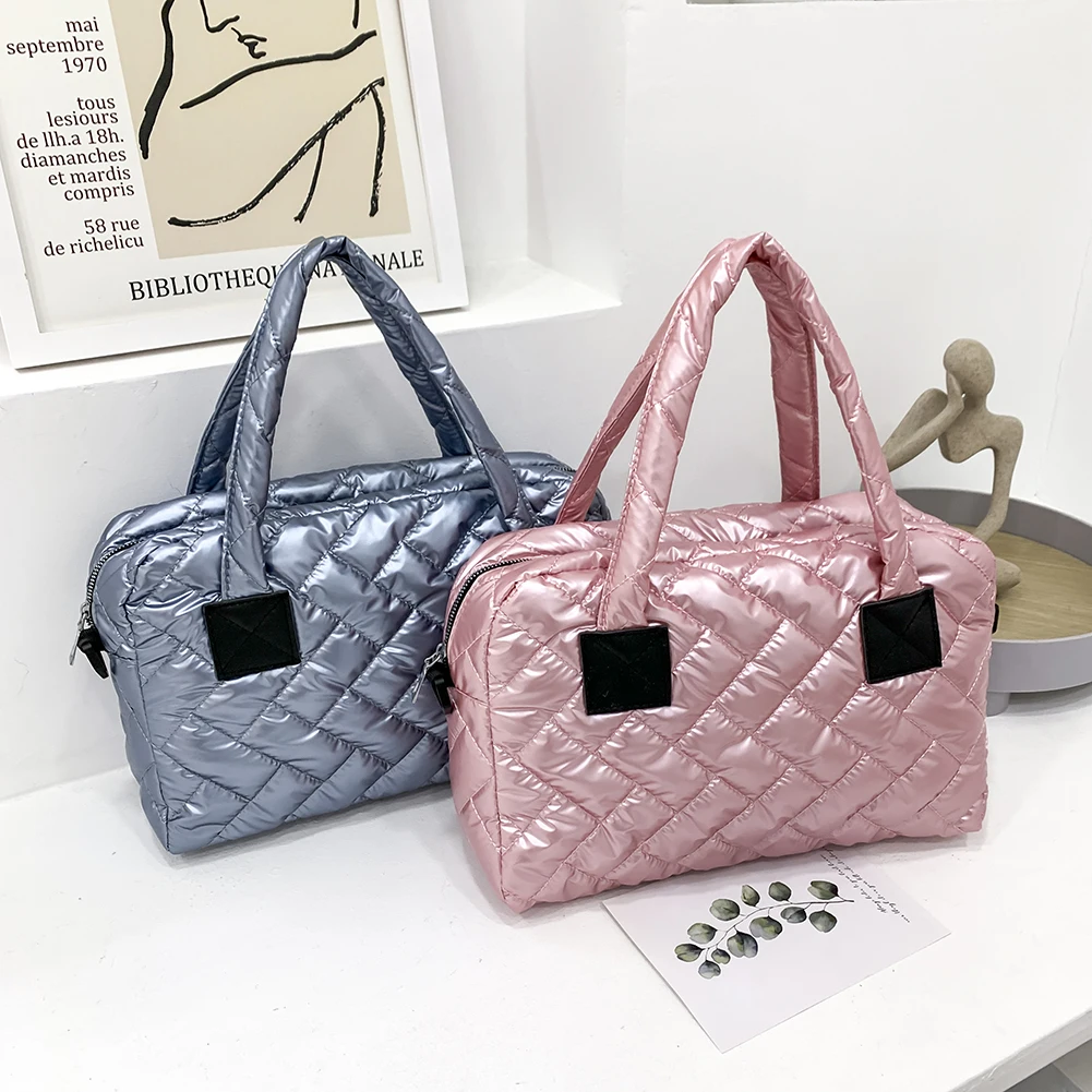 

Women Nylon Diamond Lattice Messenger Bag Lady Solid Color Crossbody Bag Trend Lady Hand Bag New Fashion Luxury Brand Handbag