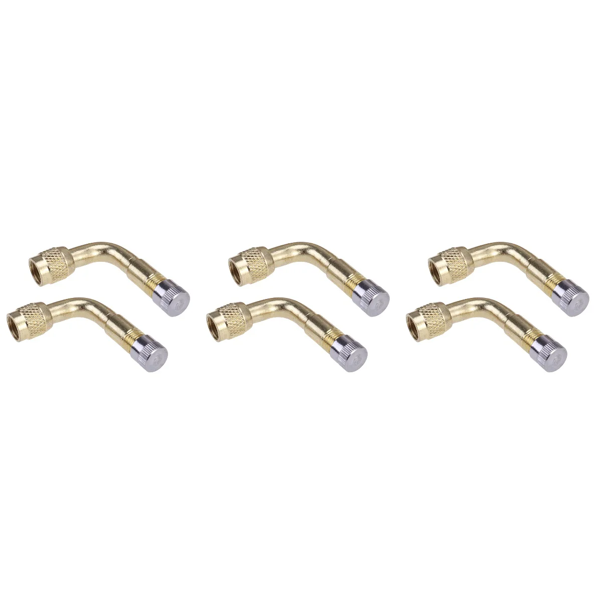 

6 Pcs 90 Degree Brass Air Tyre Schrader Stem with Extension Adapter for Car Truck Motorcycle