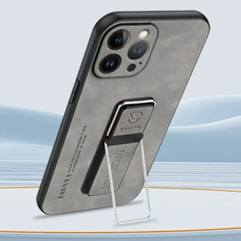 Для iPhone 16 Plus Pro Max 16E Чехол из овечьей кожи Автомобильный кронштейн Задняя крышка E