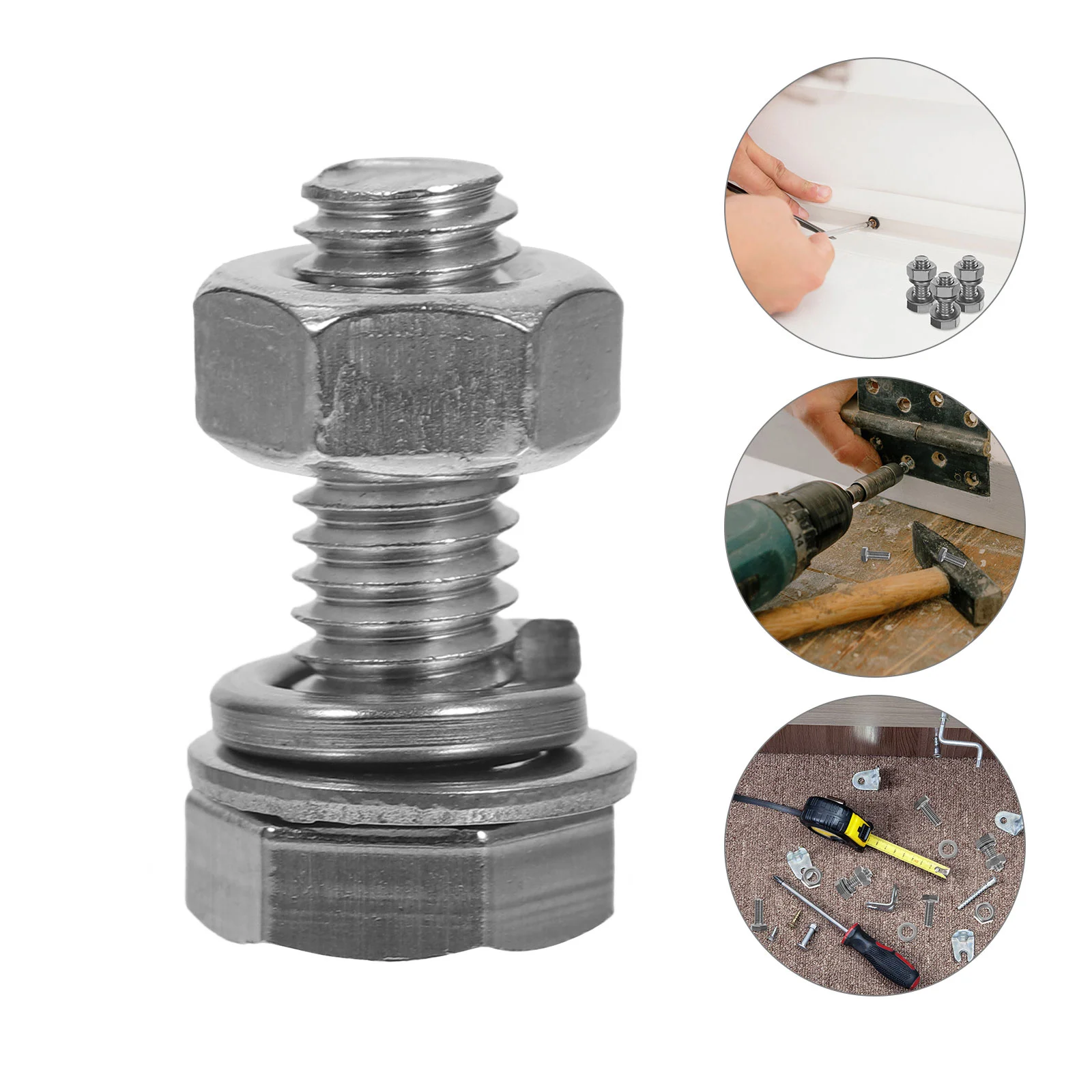 

20pcs Flat Bolt Carriage Screw Stainless Steel Screw Nut Flat Washer Kits