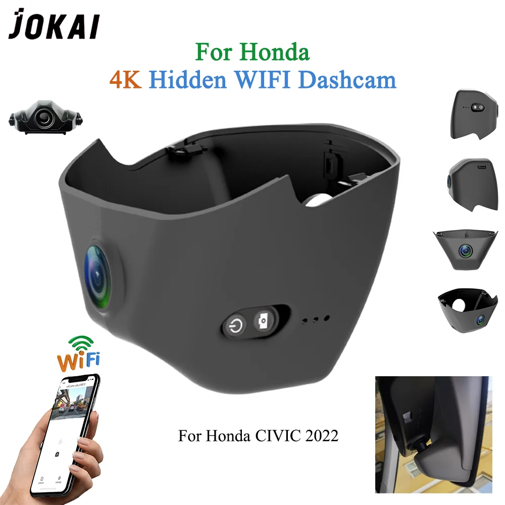 For Honda Civic 2022 Front and Rear 4K Dash Cam for Car Camera Recorder Dashcam WIFI Car Dvr Recording Devices Accessories