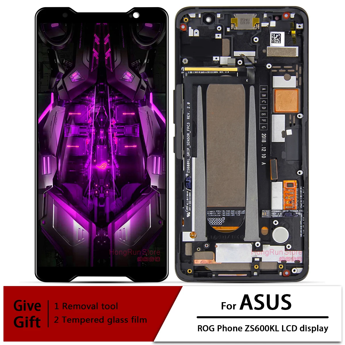 Оригинальный Amoled-экран для Asus ROG phone Zs600kl, ЖК-дисплей, дисплей, цифровой преобразователь экрана в сборе, запасные части