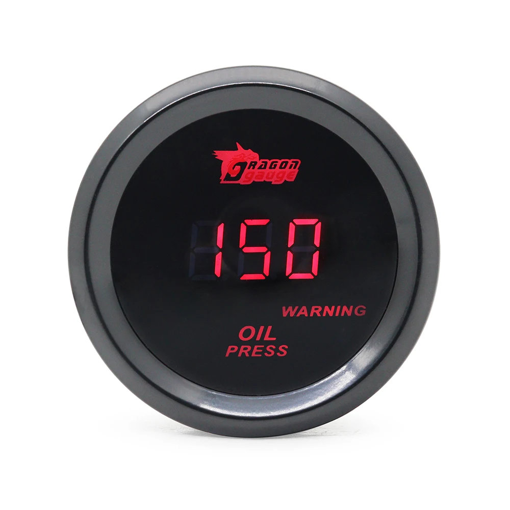 

52 Мм Цифровой Красный Светодиодный Датчик Температуры Воды, Давления Масла, Напряжения, Тахометр, Черный Корпус