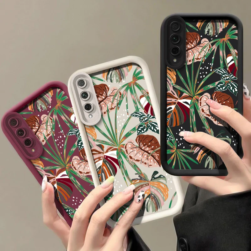 Painted Leaf Silicone Case For Huawei Honor 8X 9X Y7A X7 X9 X30 10I X50I Magic 5 6 Pro Shockproof Bumper Back Soft Phone Cover