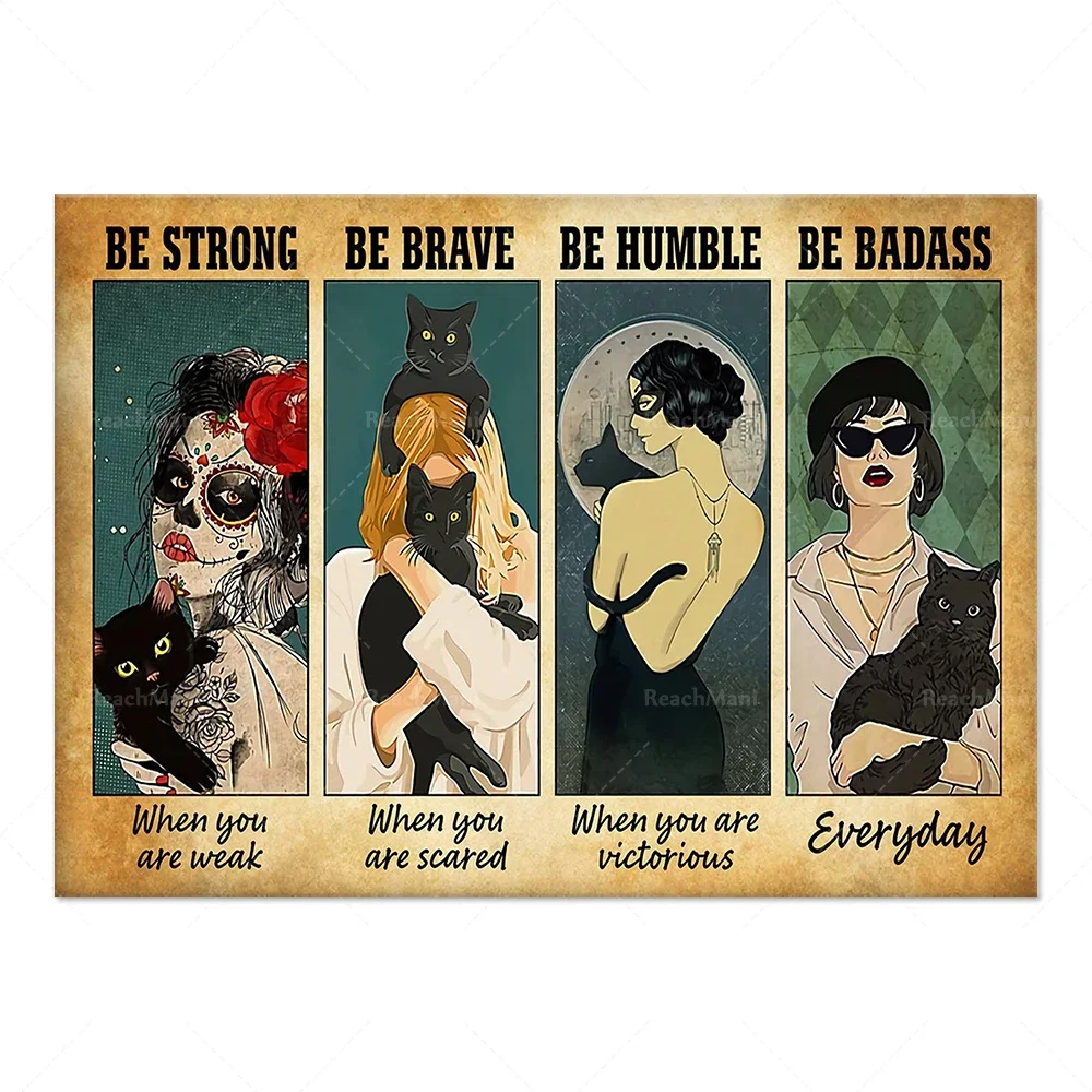 Плакат с изображением кота-сильный храбрый гумор будьте беса настенное