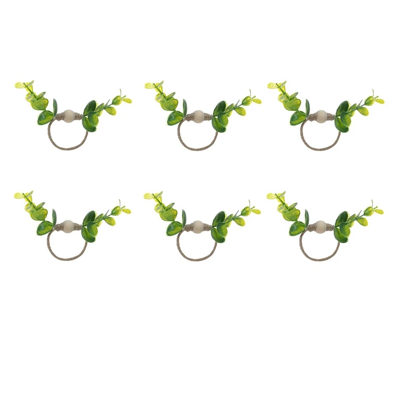 

6Pcs Handmade Napkin Rings Exquisite Dinning Table Setting, Rustic Dinner Tables Setting Decoration For Holiday Dinner
