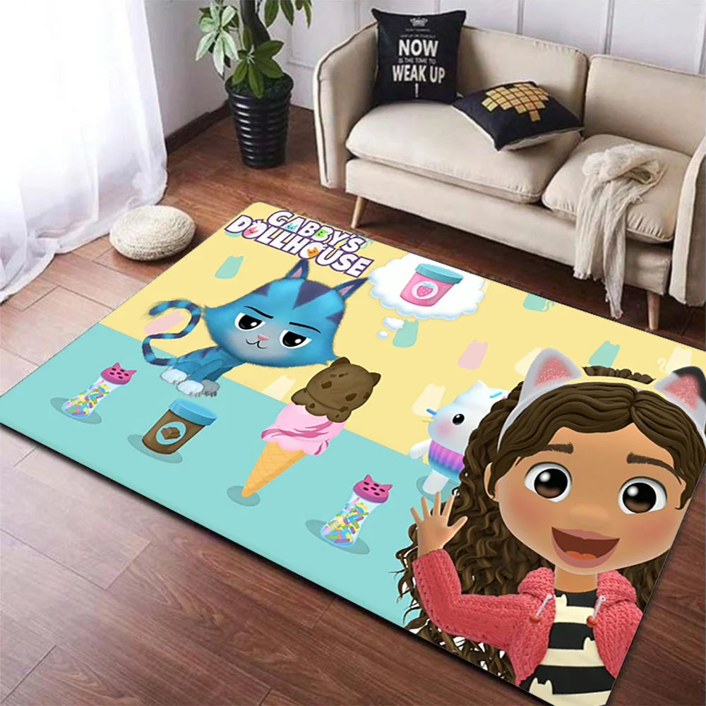 

Мультяшный ковер Gabbys для кукольного домика, Милый ковер для гостиной, спальни, декоративный ковер для двери, декор для домашней комнаты