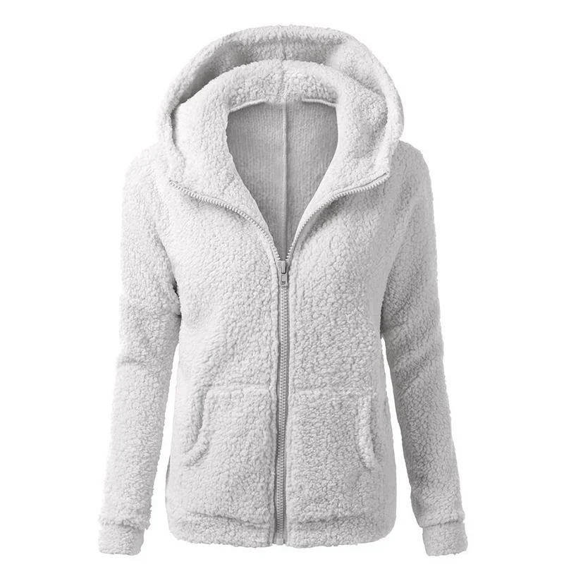 Women Hooded Fleece Coat Outwear Long Sleeve Coats Jacket Winter Parka Plus Size 5XL