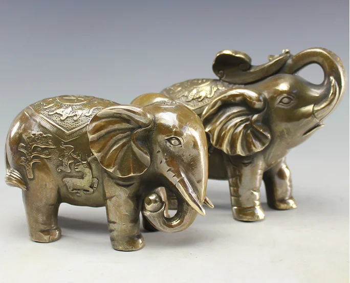 Медный слон медный удачи фэн-шуй хуаша городской дом антикварные украшения | Дом
