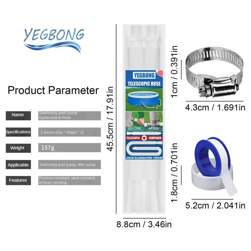

Легкий в установке фильтр-насос с защитой от ультрафиолетовых лучей, легко сгибается, телескопическая водопроводная труба, масштабируемые инструменты для бассейна, сменный шланг