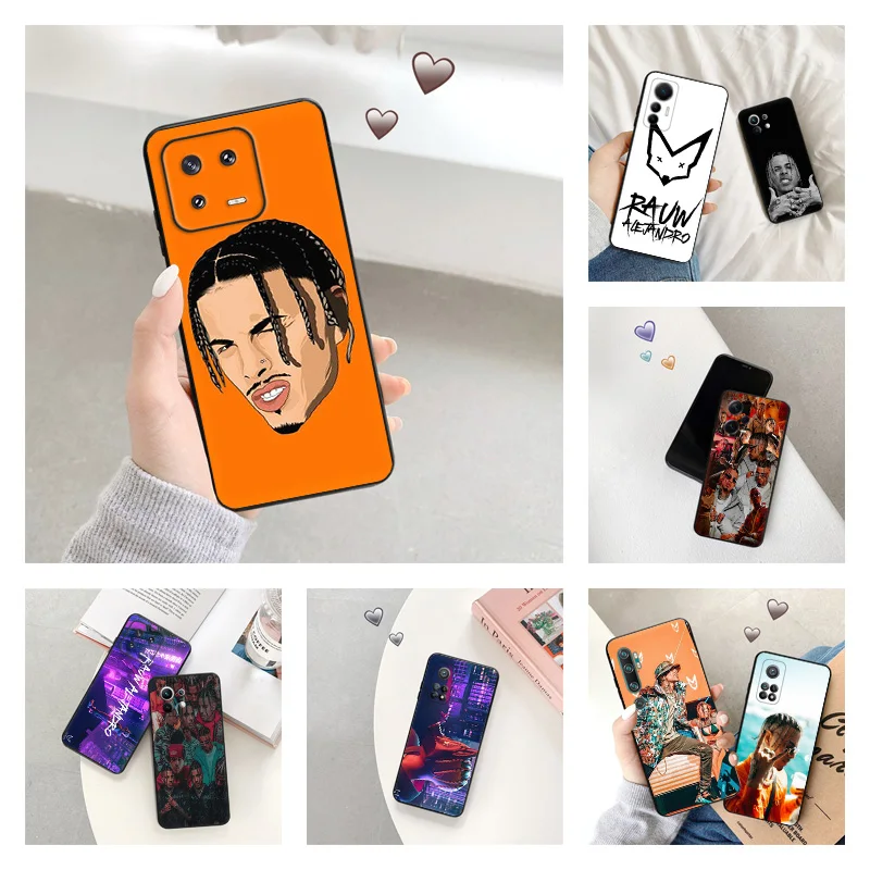

Силиконовые черные чехлы для телефонов Redmi Note 12 Pro 11 SE 11 S A1 Plus 10C Prime 11E 11T 10 Lite 10S Singer Rauw Alejandro, чехол