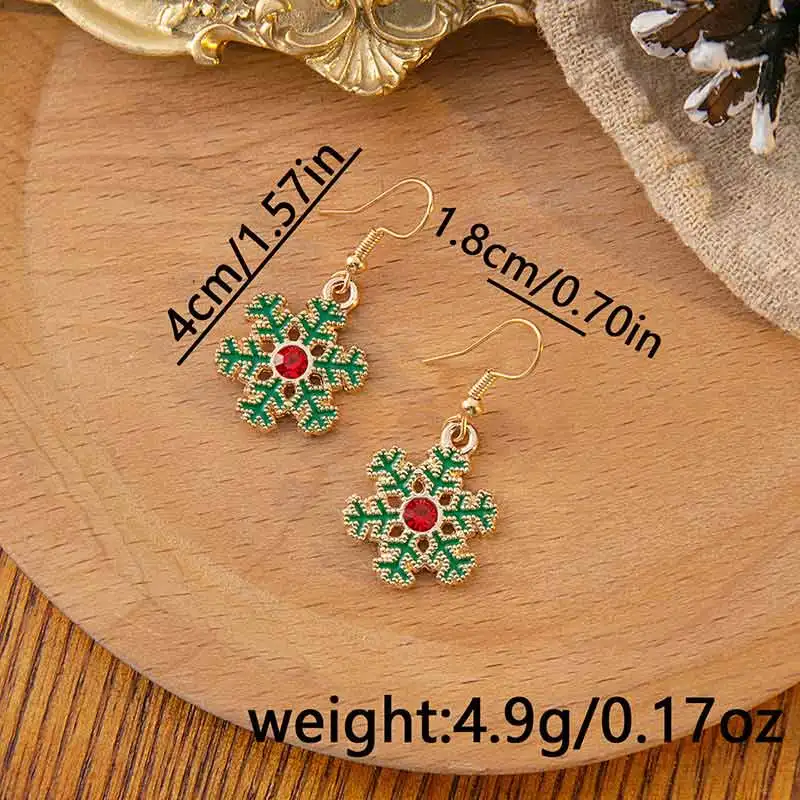 

2024 New Year Christmas Zircon earrings Christmas snow earrings Christmas gift