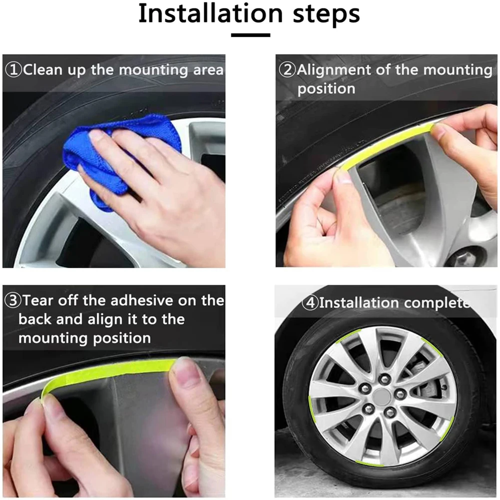 

Car Trim Reflective Sticker Strips Universal For Cars Trucks SUVs 20pcs Blue New PVC Wheel Rim Car Accessories