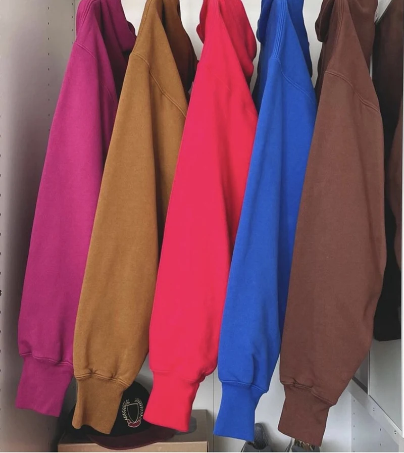 

23FW высокое качество KANYE Тяжелая хлопковая плюшевая с капюшоном однотонная Простая мужская женская зимняя универсальная Толстовка Пуловер