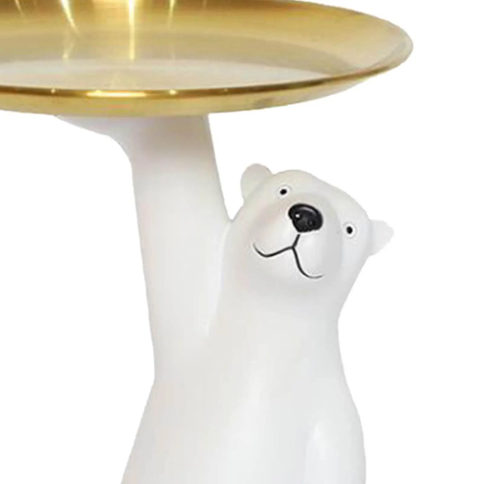 

Nordic Bear Figurine Storage Tray Resin Sculpture Keys Candy for Office