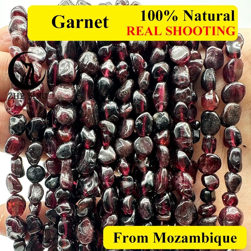 

Zhe Ying 15'' Irregular Natural Garnet Stone Beads Loose Spacer Beads For DIY Jewelry Making Bracelet Necklace 6-8mm