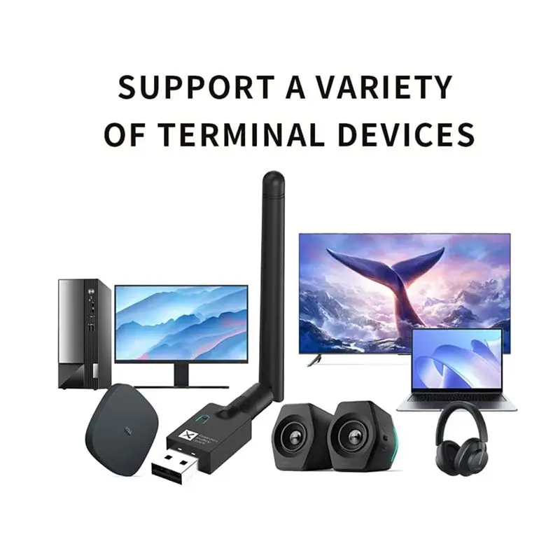 Фото USB-адаптер Bluetooth 5.2, беспроводной USB-приемник-передатчик Bluetooth с поддержкой Win10/8/7, Linux/PS 4-5/Android-A09I №2