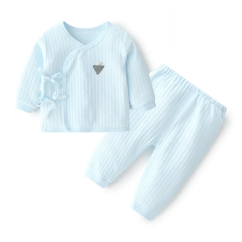 Infant Newborn Baby Girl Boy Spring Autumn winter Solid Clothes Sets Long Sleeve Top + Pants 2PCs Underwear Pajamas Set