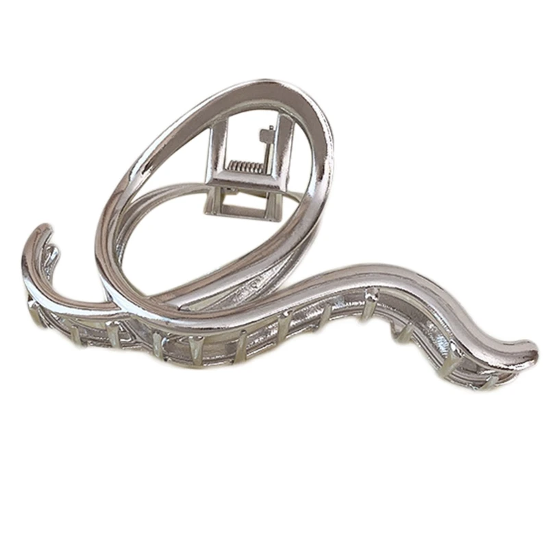 

Large Alloy Hair Claw Clips with Snake Shape Decors Hair Catch Barrette Jaw Clamp for Women Half Bun Hairpins Thick Hair