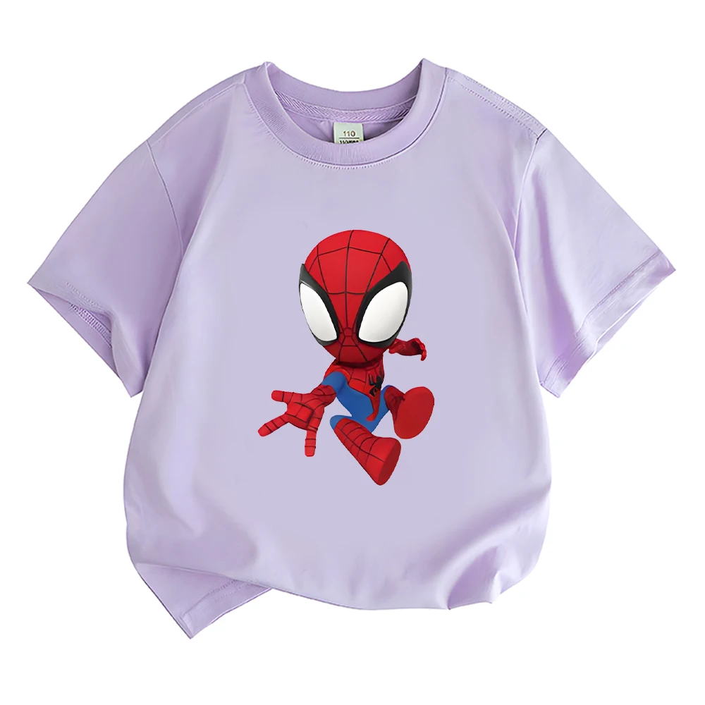 Детская футболка с мультяшным принтом Spidey and His Amazing Friends Повседневная коротким
