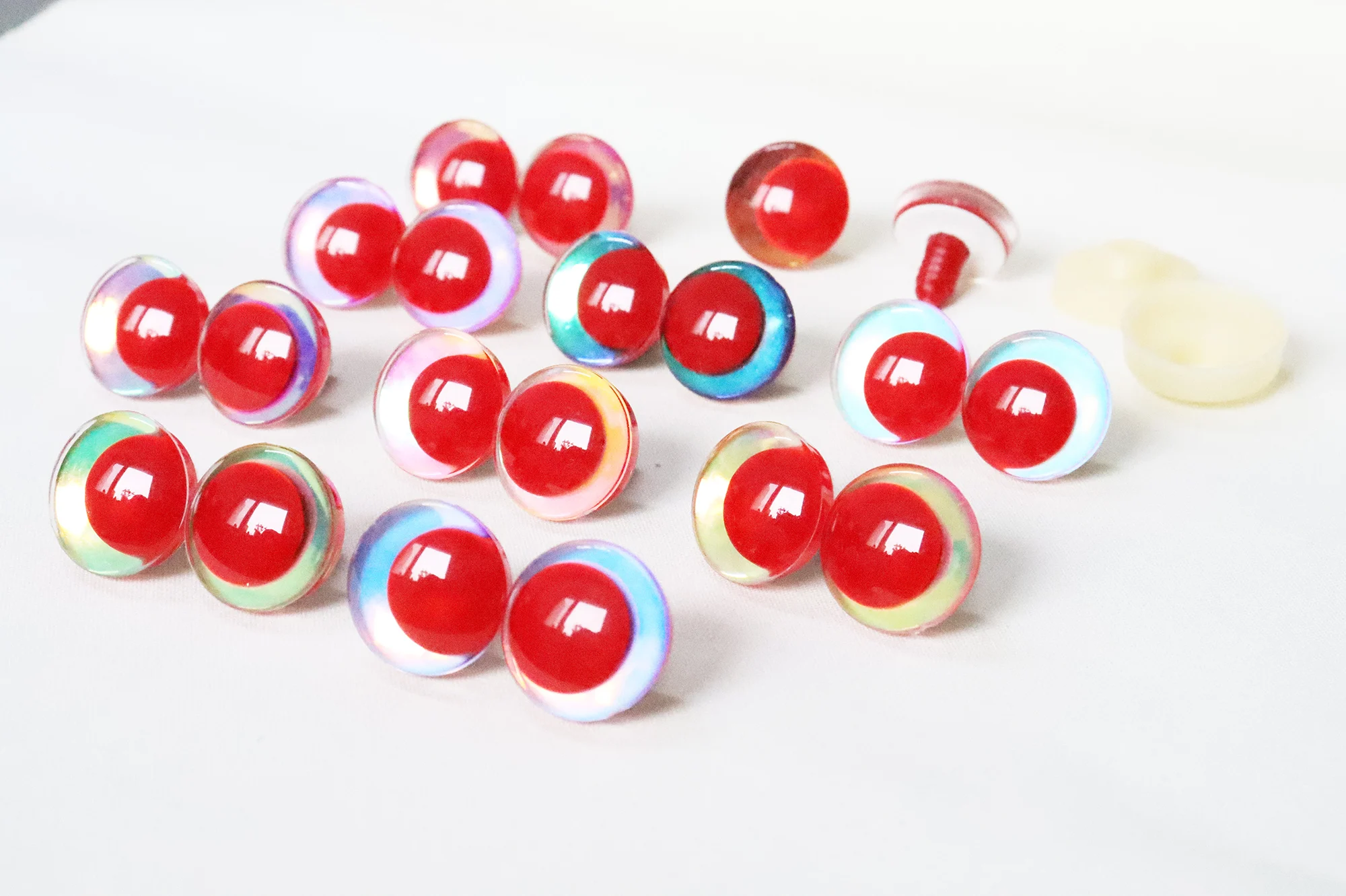 lalka pluszowa diy findings 14mm do 35mm czerwony źrenic 3D COMICAL ROUND GLITTER TOY EYES z twardą podkładką pluszowej lalki -HC10-10pairs